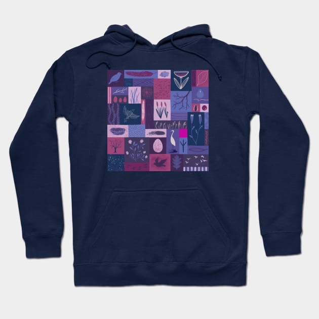 Purple Birds Hoodie by Das Brooklyn